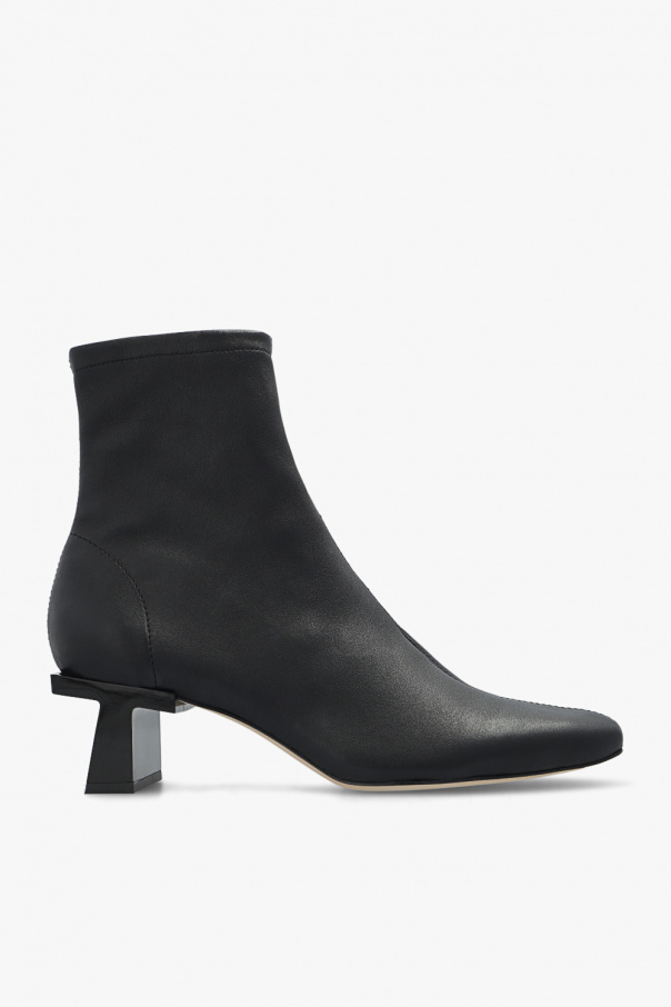 Methacrylate heel outlet stretch ankle boots